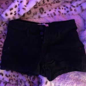 black high waisted jean shorts